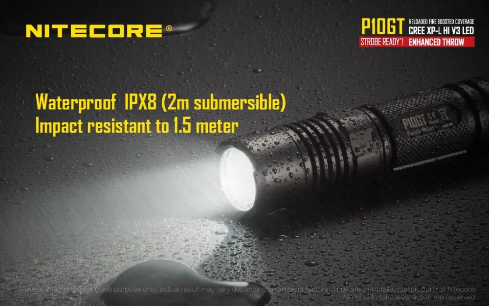 NITECORE P10GT CREE XP-L HI V3 900 люмен светодиодный фонарик с батареей NL1834 3400 мАч