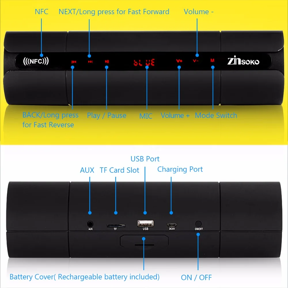 Портативный KR8800 NFC fm HiFi Bluetooth динамик БЕСПРОВОДНЫЕ стереофонические громкоговорители Super Bass Caixa Se Som Sound Box для телефона