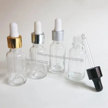 

360pc x 20ml Clear Boston Round Glass Bottles with Dropper,20cc Transparent Glass Essential Oil Dropper Bot