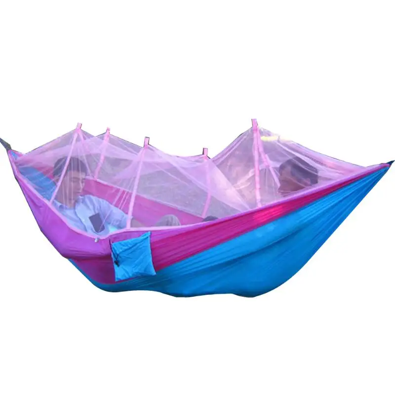 Пикник сад гамак с москитной сеткой Портативный Открытый Сад Гамак для путешествий парашют подвесная кровать мебель гамак