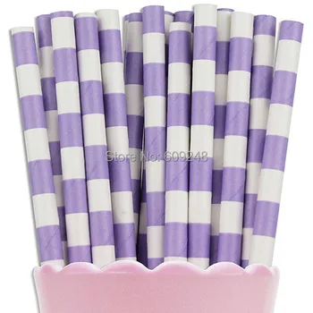 

100pcs Mixed Colors Disposable Biodegradable Decorative Bridal Shower Party Lilac Ring Circle Sailor Striped Paper Straws Bulk