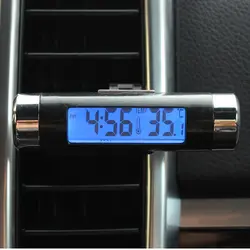 2in1 автомобиля цифровые часы с ЖК-индикатором и температура синий подсветка для Opel Zafira A B Воксхолл Зафира Corsa C Камбо D vauxhall Corsa 3 Ван