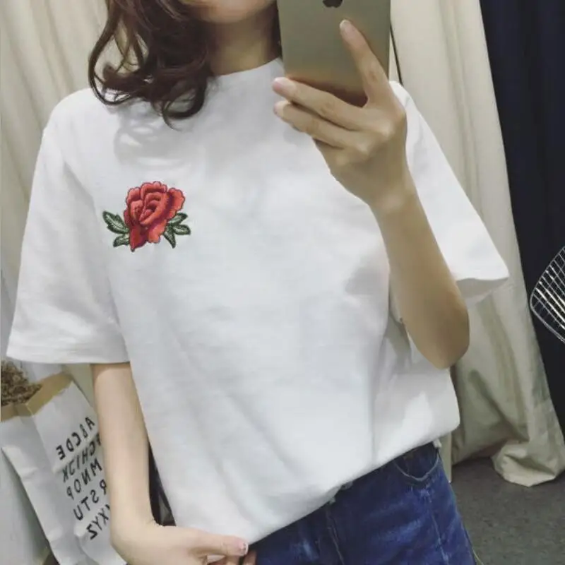 Nothing Letter Print T Shirt Rose Harajuku T Shirt Women 2017 Summer Casual Short Sleeve TShirt