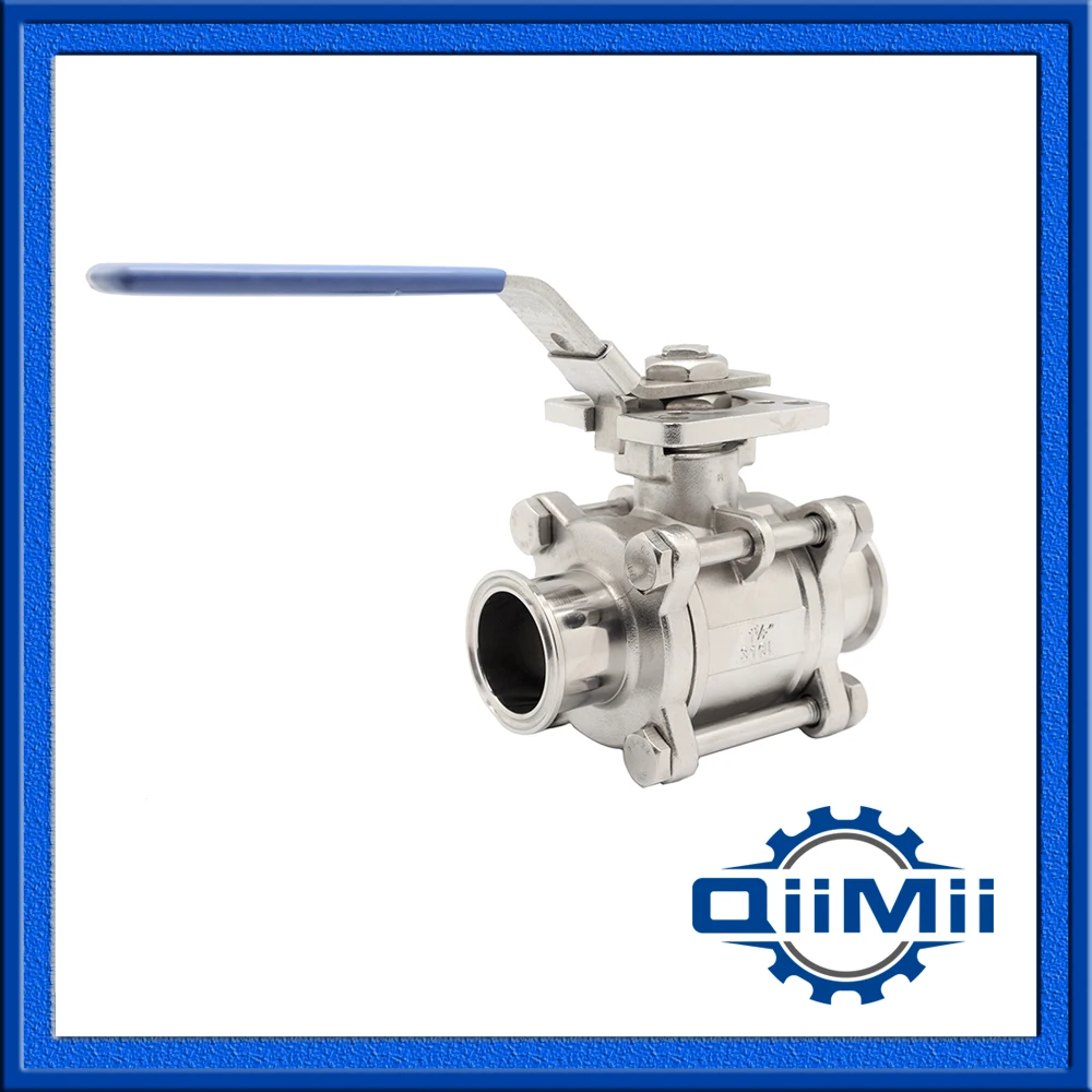 

SS304 1/2"-2" Three-Pieces Full Port Ball Valve Non-Retention Food Grade Ball Valve