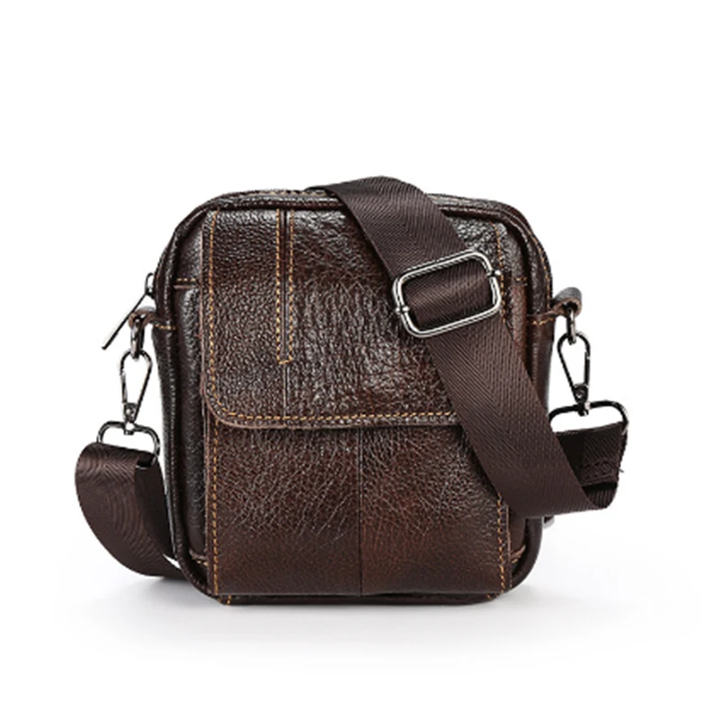 

New Men's Waist top Layer leather Messenger Bag Mobile Phone Bag