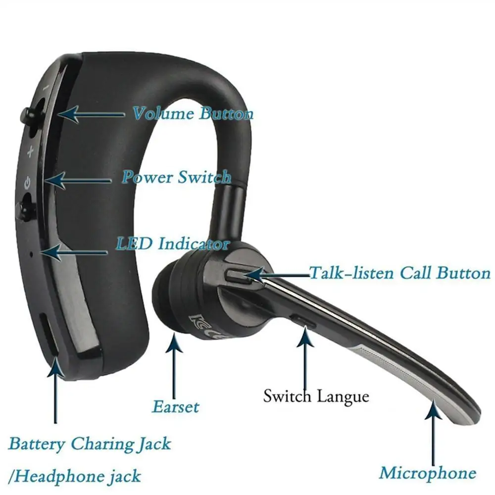 Bluetooth гарнитура V4.1 громкой связи для С микрофоном V8 Бизнес Беспроводной Шум