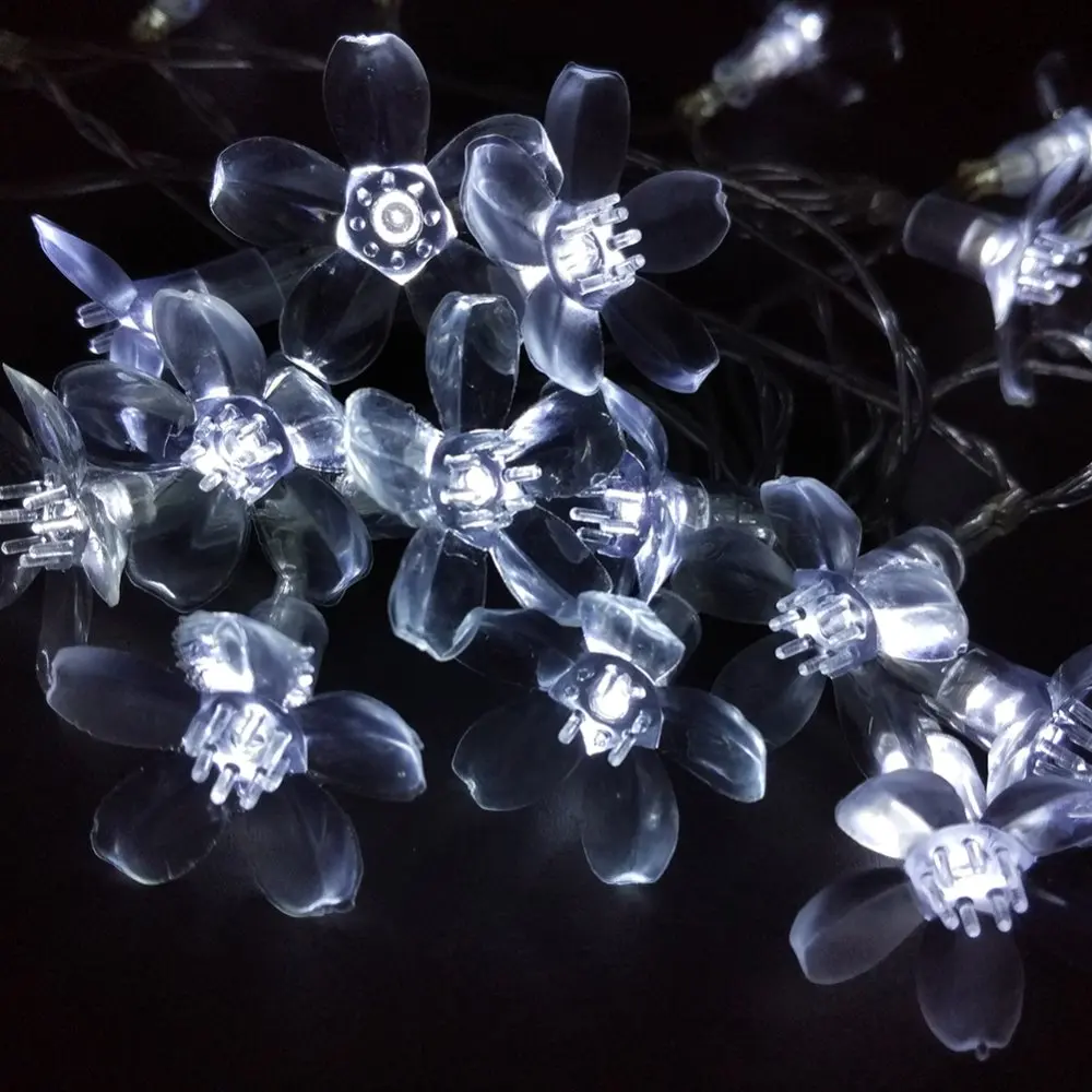 Holiday Battery LED Light 3M 30leds Cherry Blossoms LED String Lamps Christmas Home Wedding Decoration Battery Powered Operated (6)