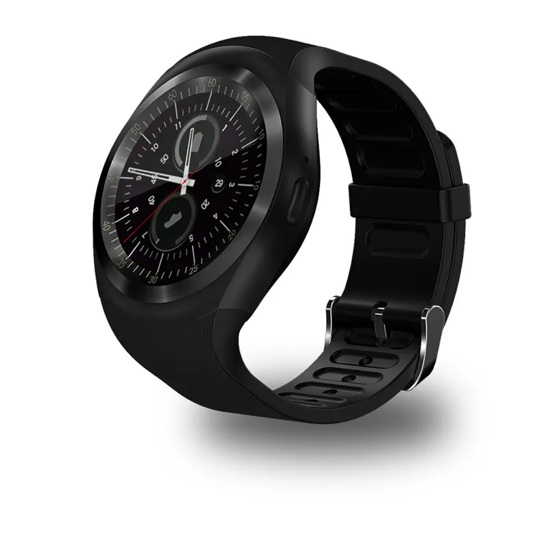 696 Bluetooth Y1 Смарт-часы Relogio Android SmartWatch телефонный звонок GSM Sim Удаленная камера Дисплей информации спортивный шагомер - Цвет: Черный