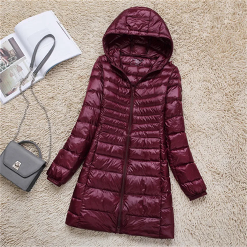 2019 Winter Women Slim Plus Size Down Jacket Midi Long