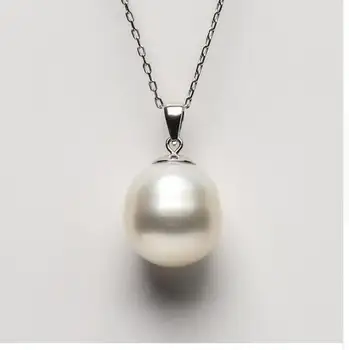 

14.5*13.1mm White South Sea Cultured Pearl Pendant 925 Sterling Silver