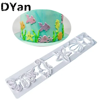 

Marine Conch Sea Shell Hippocampu Baking Tools Cake Mould Piece Diamond Spring Die DIY Decorating Fondant Mould Cake Mould A1452