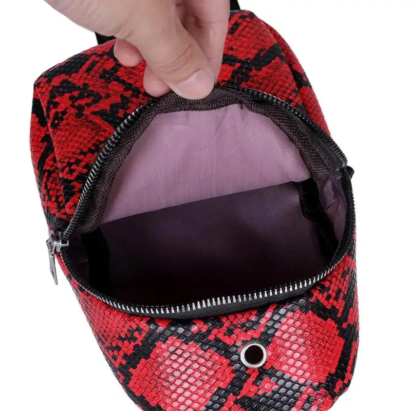 Женская поясная сумка из искусственной кожи со змеиным узором на молнии, повседневные сумки через плечо, нагрудная сумка, женская сумка