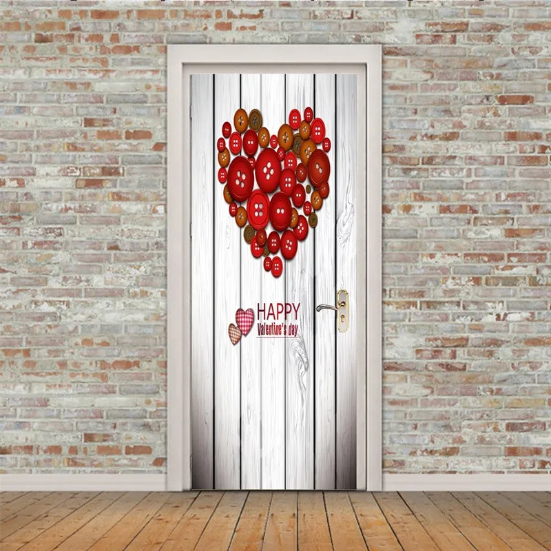 Romantic Door Paste Heart Peach Design Door Paste Valentine's Day Anniversary Home Decoration Wall Wallpaper Romantic Door Paste Heart Peach Design Door Paste Valentine's Day Anniversary Home Decoration Wall Wallpaper
