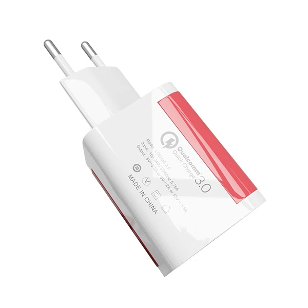 Pink 2A ЕС USB зарядное устройство с подсветкой зарядное устройство Быстрая зарядка мульти разъем мобильного телефона зарядное устройство для iPhone Samsung Xiaomi - Тип штекера: Pink
