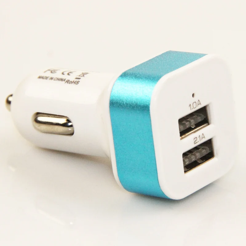 MOONBIFFY Новое поступление мини 2-портный Dual Порты и разъёмы зарядных порта USB для автомобиля Мощность Зарядное устройство адаптер для iPhone6/6 PLUS 5S Android Телефон iPod Камера - Название цвета: Blue