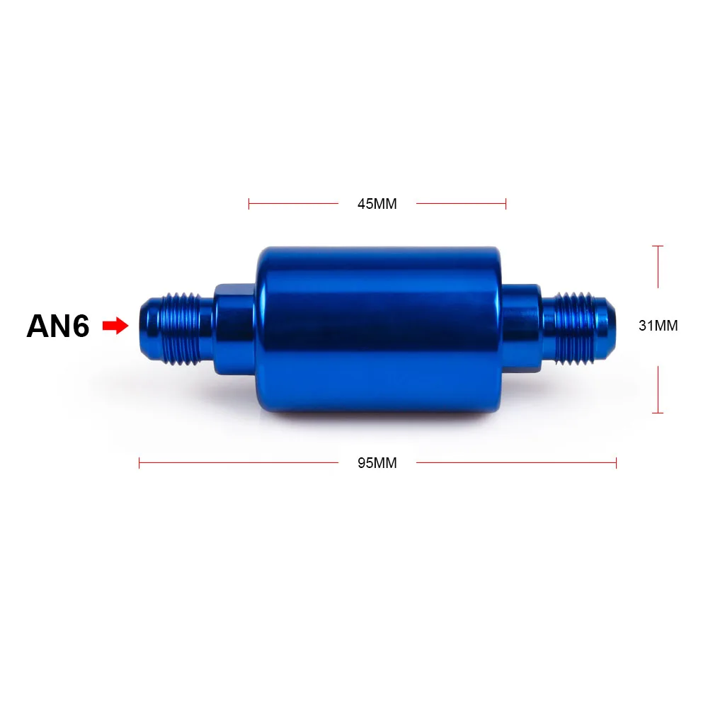 RASTP-автомобильные аксессуары 100 микрон элемент алюминиевый топливный фильтр Встроенный с AN6 RS-OFI002