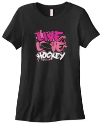 Тонкий Для женщин Live Love Hockeyer футболка шайбу Ice оценка-офф рукавом Новая мода Веселые бренда Harajuku забавная Футболка с принтом