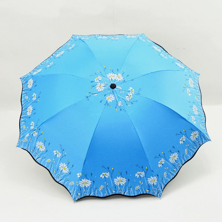 YADA 2019 Small Daisy Flower Umbrella Rainy Lace Floral Princess Umbrella For Women UV Folding Windproof Umbrellas Parasol YD193