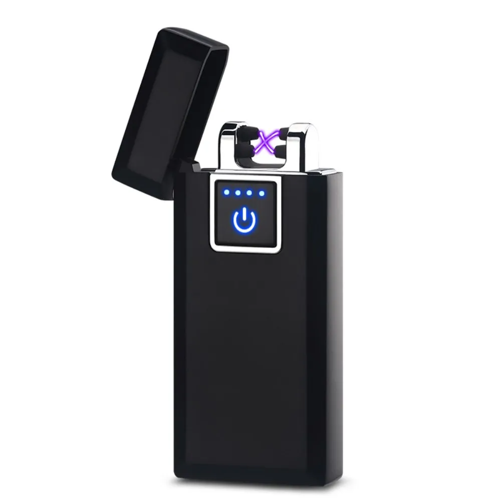 

USB Windproof Flameless Double Arc Plasma Lighter Touch Sensing Charging Cigarette Lighters Electric Cigar Electronic Lighter