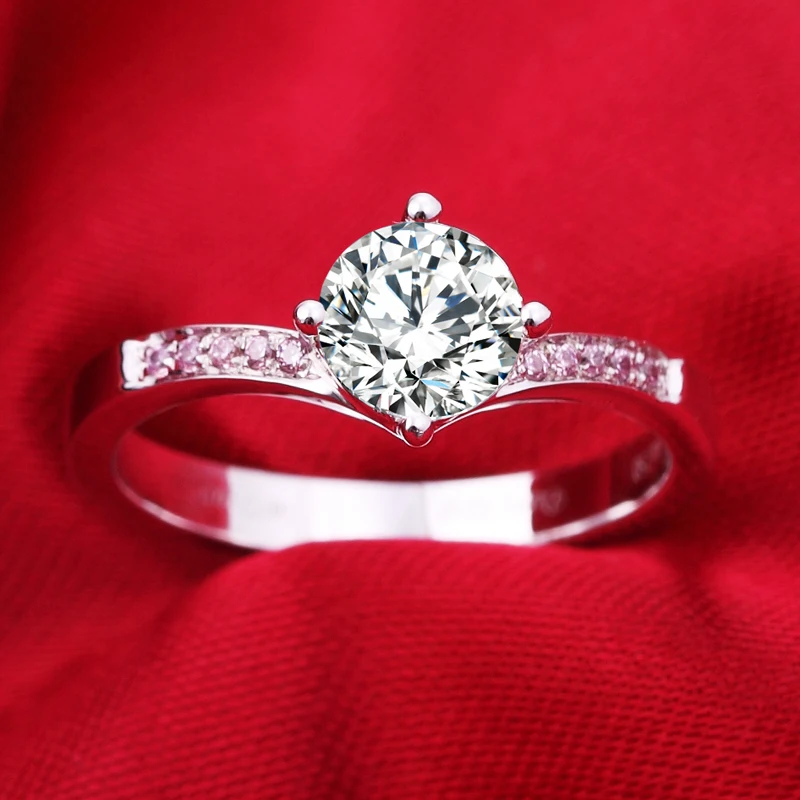 Sara Vintage Man Made SONA NSCD Diamonds SILVER 925 Gold Wedding Engagement RING 