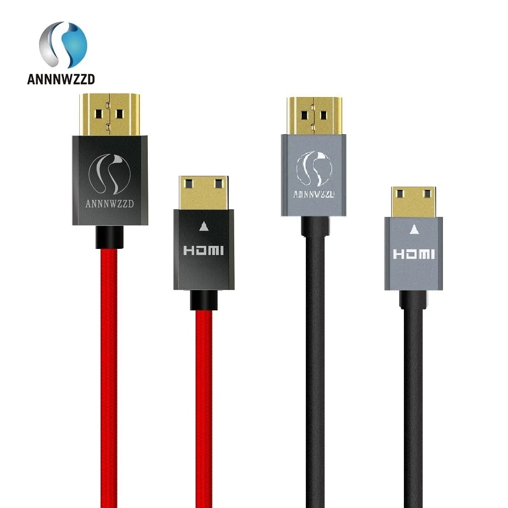 Mini Hdmi кабель V1.4 1 м 2 м 3 м 5 м штекер(type C) в штекер(type A) кабель | позолоченный 1.4a Real 3D | 1080p | 2160p