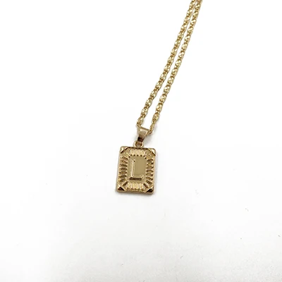 Rongho, новинка, дизайнерское металлическое ожерелье с подвеской в виде букв для женщин, Золотая цепочка, ожерелье, винтажное ожерелье в богемном стиле, ожерелье в стиле панк, ювелирное изделие - Окраска металла: L