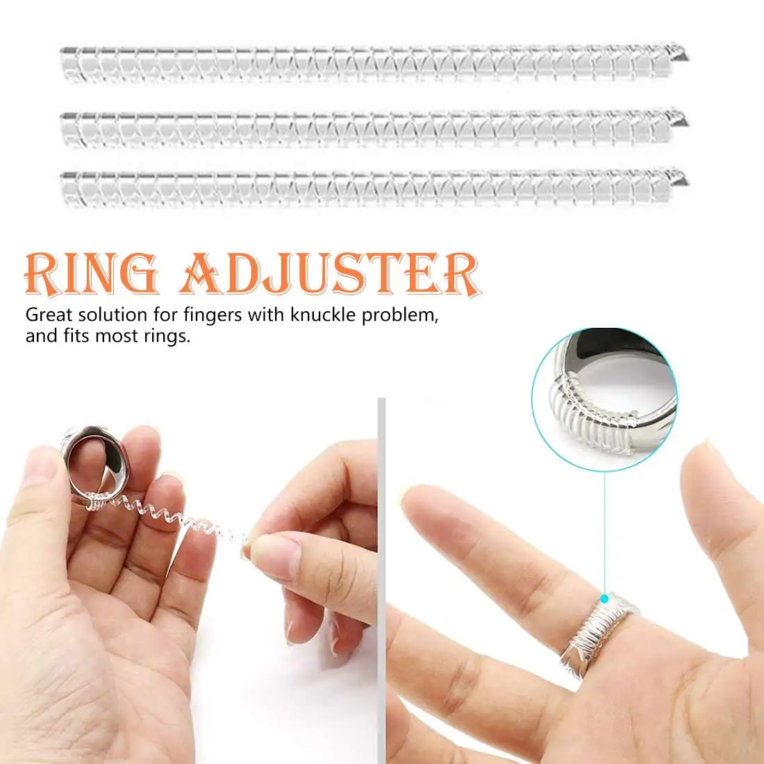 

10cm Spiral Based Rings Size Adjuster Shell hard Guard Tightener Reducer Rings Resizing Tools Jewelry Parts polishing tool