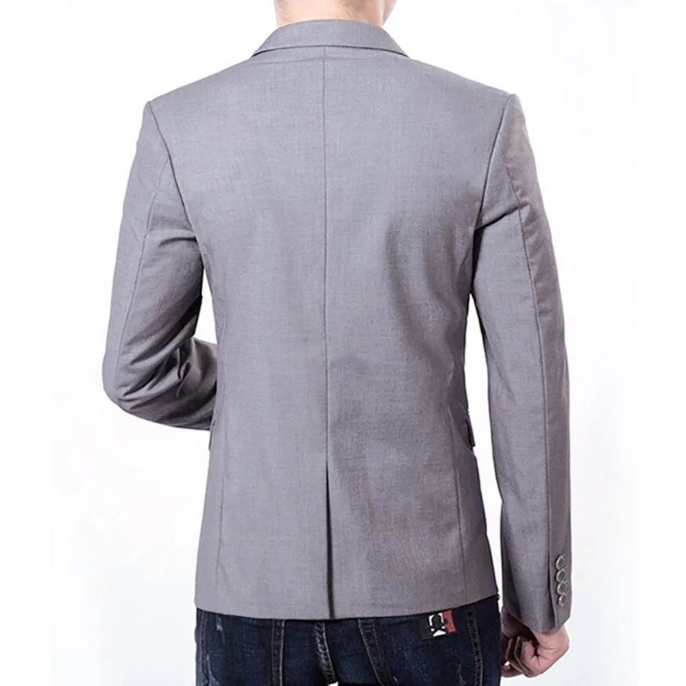 Мужская верхняя одежда мода Slim Fit формальный жакет на одной пуговице деловой
