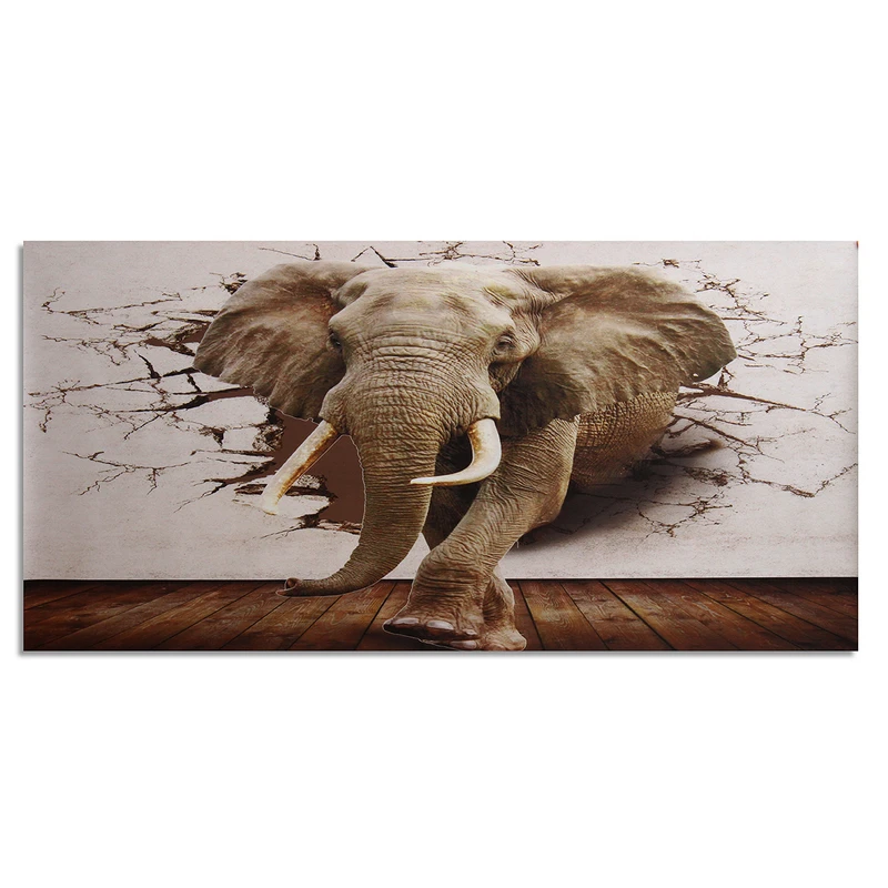 JX-LCLYL  3D Huge Silk Elephant Wall Sticker Mural Roll Modern Wall Background Home Decor