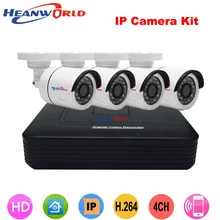 Heanworld комплект ip-камеры H.264 4 шт. hd cctv камера 1080 p 4-канальный 1080 P мини nvr h-dmi выход камеры системы безопасности
