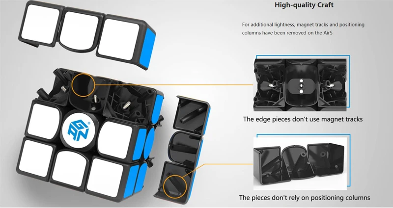 GAN 356 Air S Магнитная 3x3x3 56 мм скорость кубик рубика магнитный скорость магический куб профессиональная головоломка Образование белые кубики ABS игра взрослые дети для игрушек подарок кубик головоломка