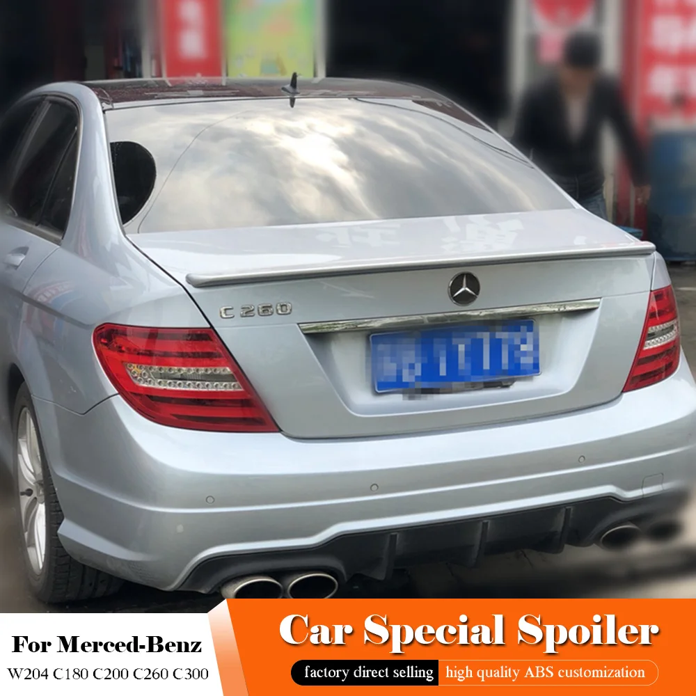 Спойлер для Mercedes Benz W204 C180 C200 C260 C300 2007 2013 АБС пластик неокрашенный Праймер цветной