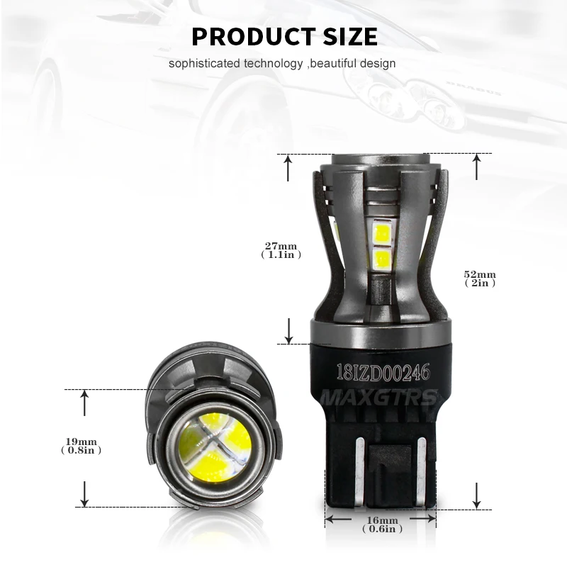 2x أحدث 7443 7444 7440 7441 992 W21/5 واط LED لمبات مع العارض ل عكس الفرامل الذيل RV بدوره أضواء الإشارة الأبيض 6000 كيلو 2x أحدث 7443 7444 7440 7441 992 W21/5 واط LED لمبات مع العارض ل عكس الفرامل الذيل RV بدوره أضواء الإشارة الأبيض 6000 كيلو