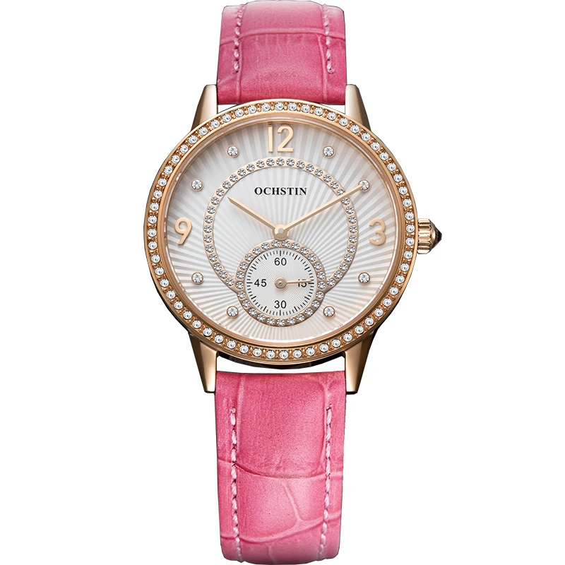 OchsTin Quartz Watch Women Geneva Fashion Waterproof Diamond Ladies Watches With Leather Bands