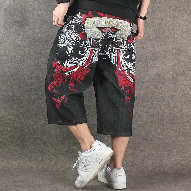 2017 Summer New Design Baggy Hip Hop Shorts Denim Men Loose Fit Jeans