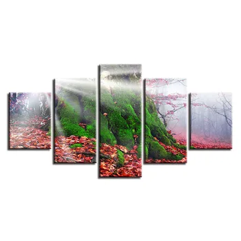 

5D Diy Diamond Painting 5pcs Red Leaf and Green Tree Cross Stitch Mosaic Sticker Diamond Embroidery Wedding DecorationZP-1254