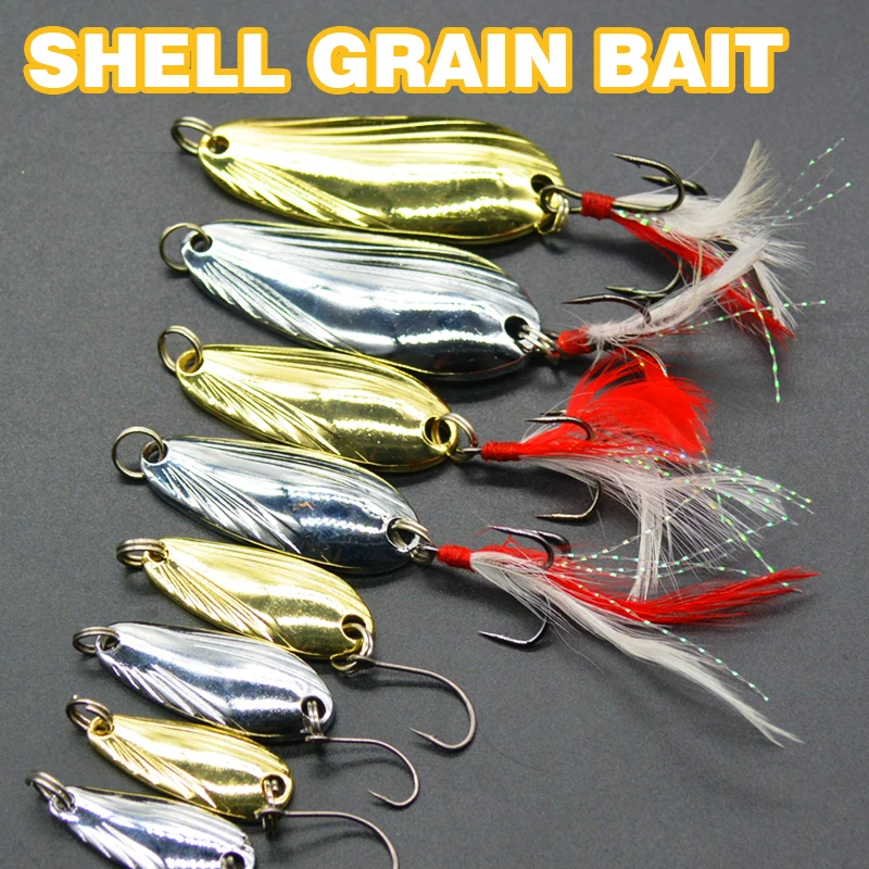 

Mixed Colors Fishing Lures Spoon Bait Set Metal Lure Kit Sequins DD Fishing Lures with Box Treble Hooks Fishing Tackle hard Bait