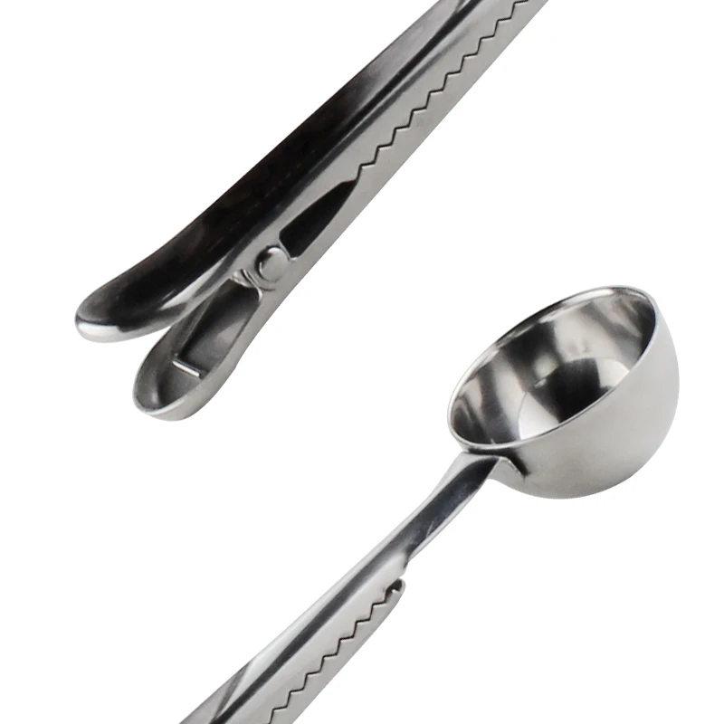 Stainless Steel Coffee Spoon Clip Coffee Tea Measuring Spoon Scoop with Bag Clip Kitchen Accessories Gold Silver Color (7)
