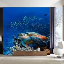 [Самоклеящаяся] 3D Черепаха Рыба Группа Deep Sea 2 настенная бумага настенная печать настенные наклейки