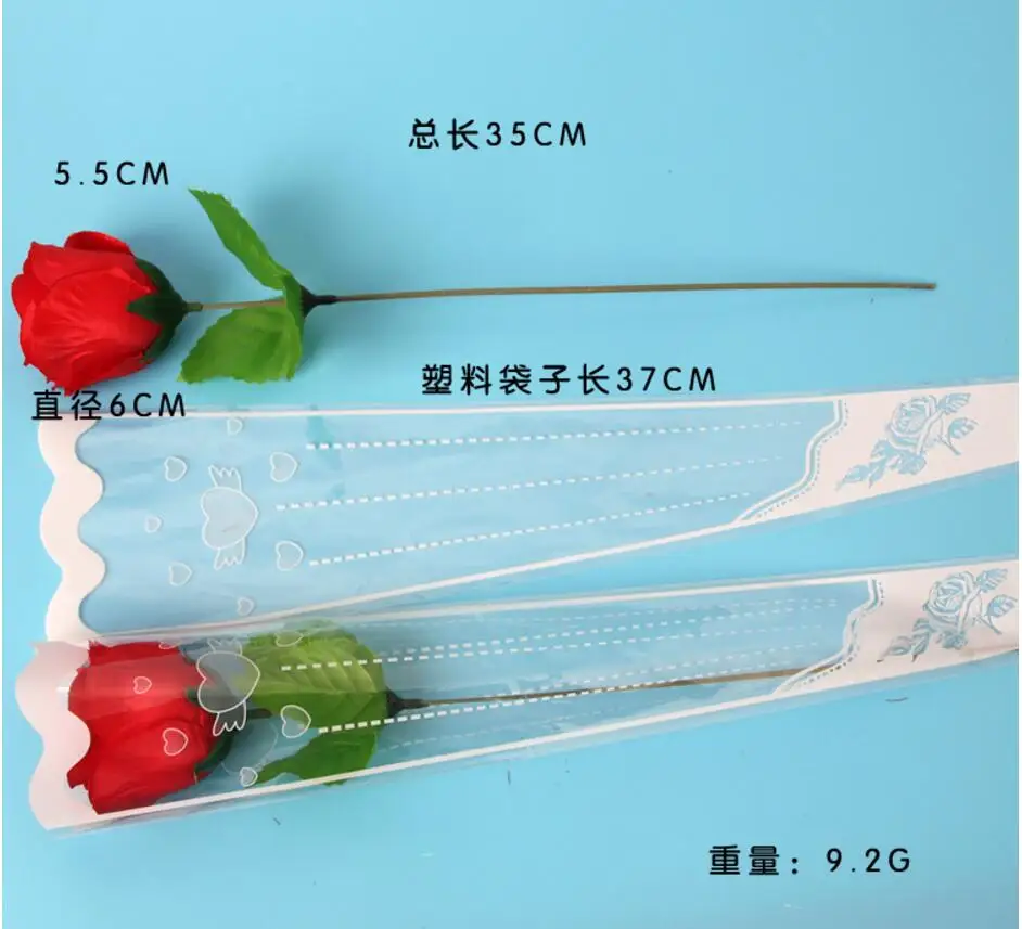 

50PCSValentine's day rose emulation is wrapped in a separate plastic.