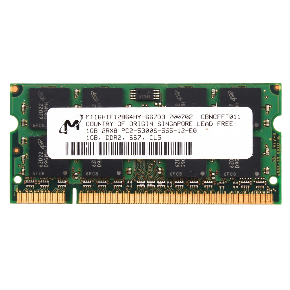 Оперативная память для ноутбука Crucial DDR2 667 МГц DDR2 1 Гб 2 Гб 1,8 в CL5 200pin оперативная память для ноутбука ddr2 2 ГБ = 2 шт* 1 г PC2-5300S