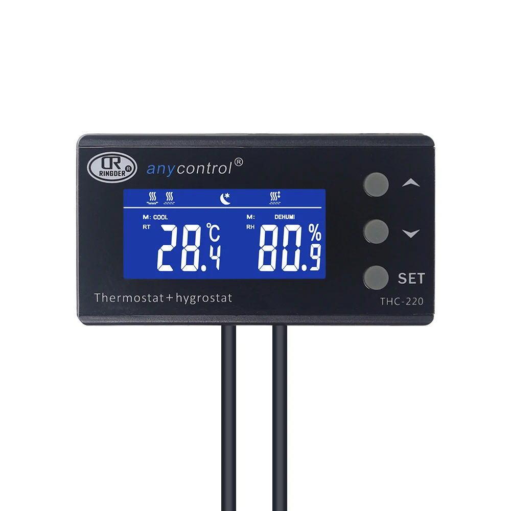THC-220 EU/US/UK цифровой термостат Hygromstat для домашних животных Reotile Температура регулятор влажности для День и ночь