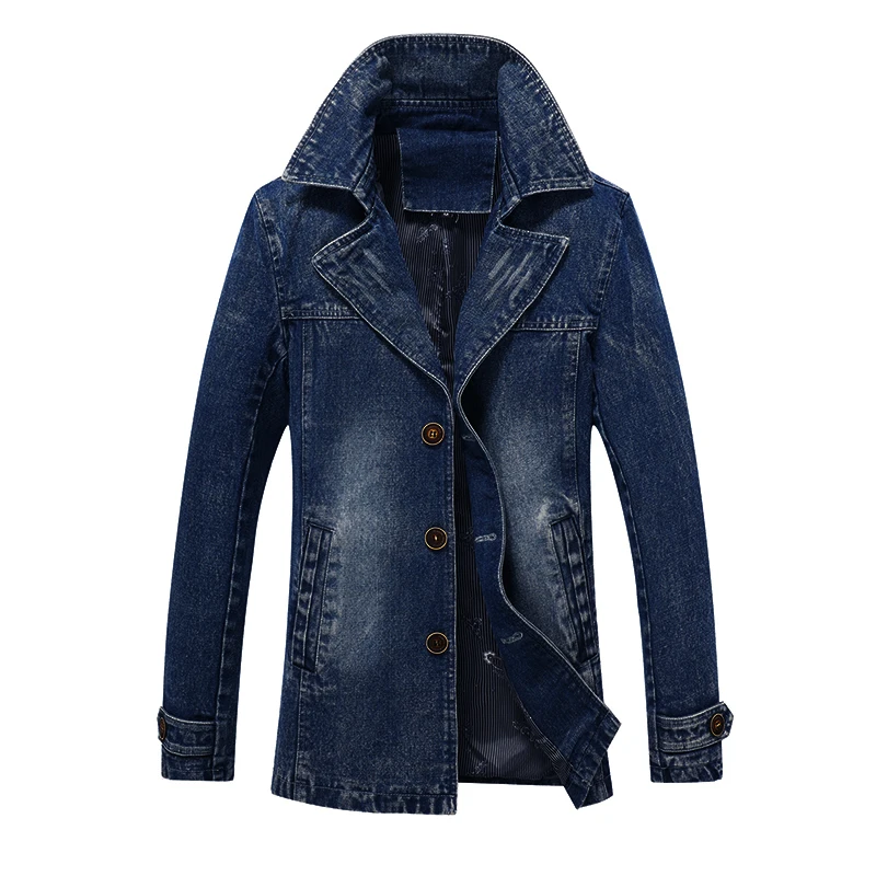 

New arrival AFS JEEP mens jackets and coats slim fit denim blazer jeans jacket men trench coat chaqueta hombre plus size 5XL