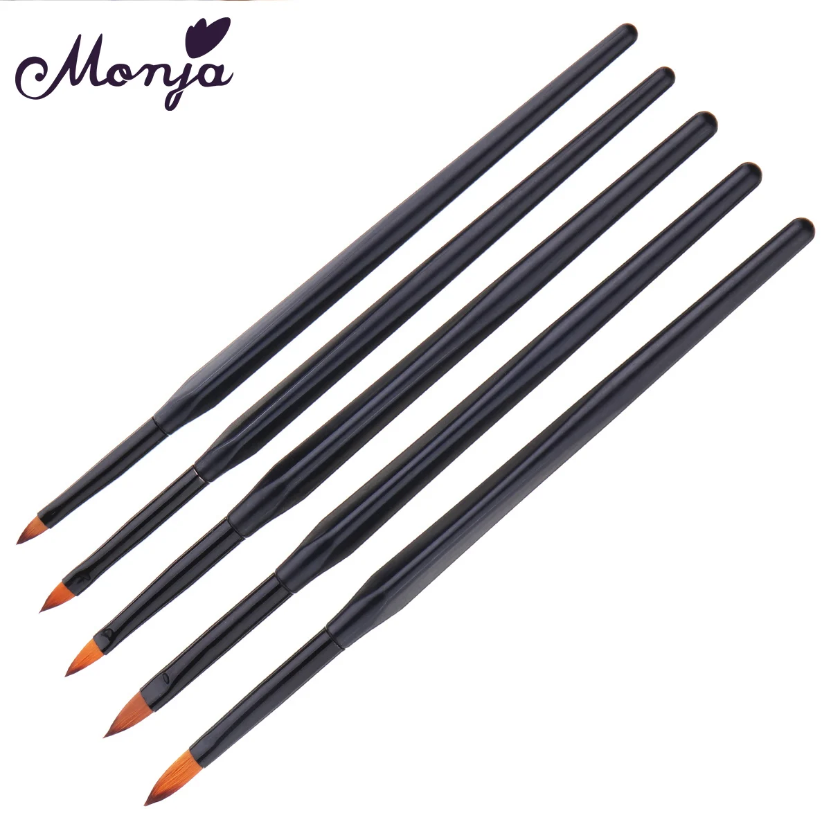 

Monja 8/9/11/12/15mm Nail Art Acrylic Liquid Powder Carving Painting Brush Flower Petal Pattern Desian Drawing Pen Manicure Tool