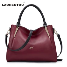 Laorentou marke weichen rindsleder taschen für frauen umhängetasche rot grau kuh leder frauen handtasche mode crossbody taschen n5