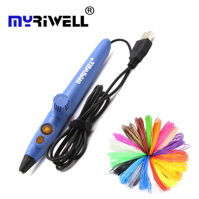 Cheap Myriwell Newest RP-200A 3D Printing Pen Using PCL material Free Filament Low Temperature Protection for Kid Gift Toy USB 3D Pens