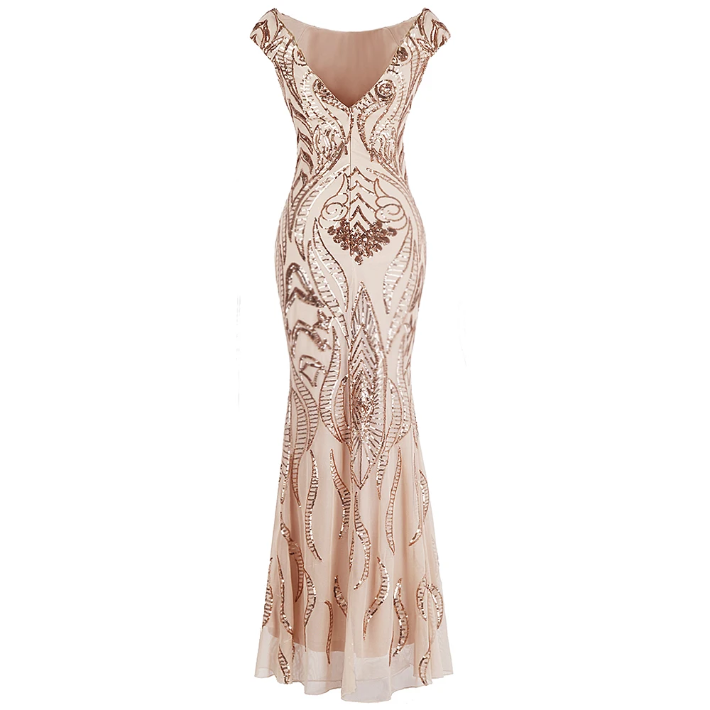 Angel-Fashion, с рукавом-крылышком, с v-образным вырезом на спине, винтажное, с блестками, Русалка, длинное вечернее платье, светильник кораллового цвета, 378