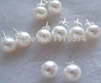 

new fashion charming 5Set 7-8MM White Akoya Cultured Pearl Earrings AAA Fashion Jewelry Making Design Gifts For Girl Women W0095