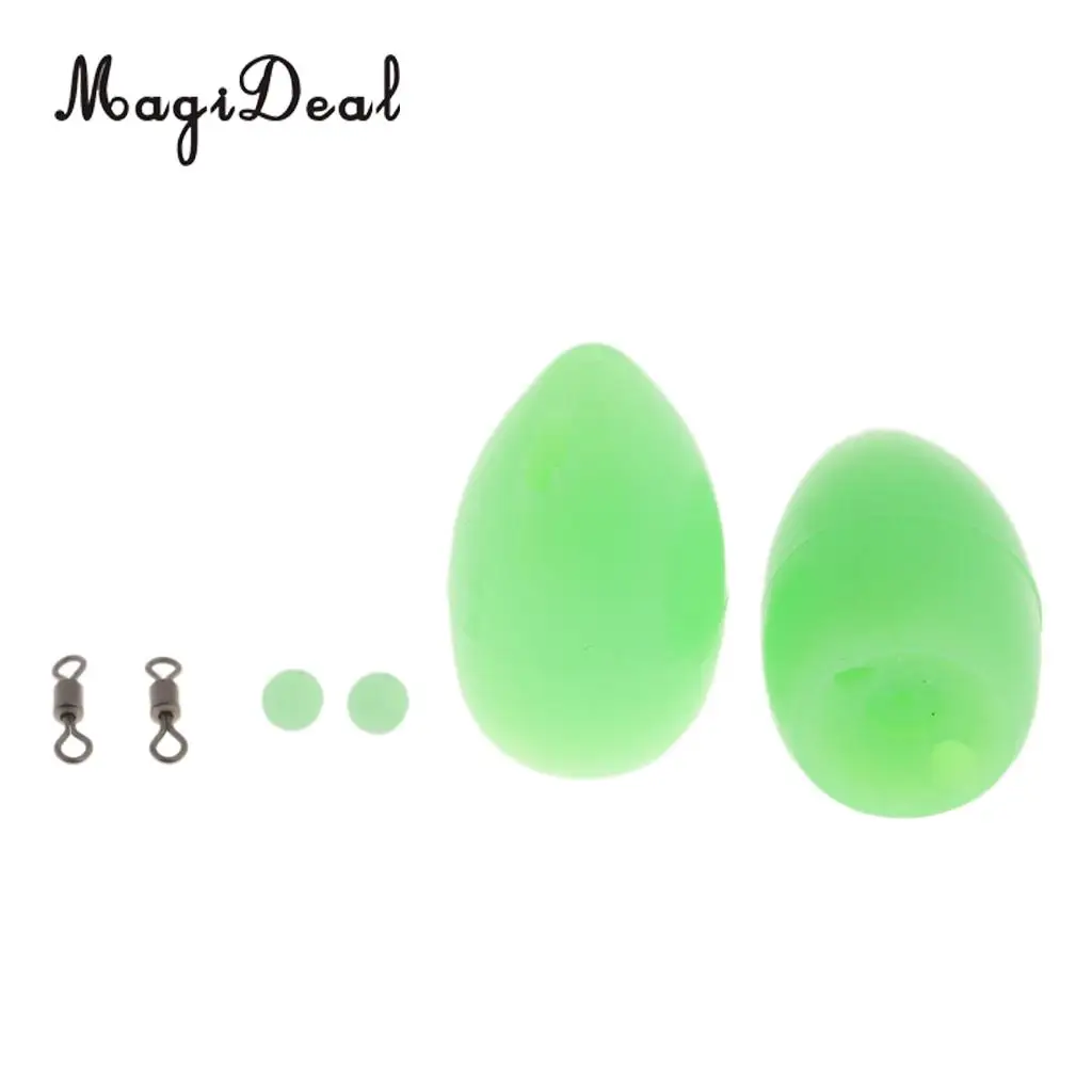 2pcs 3.6g Floating Sbirolino Spirolino Bombarda Trout Pose Float with Swivels, Beads - Orange/Green/White