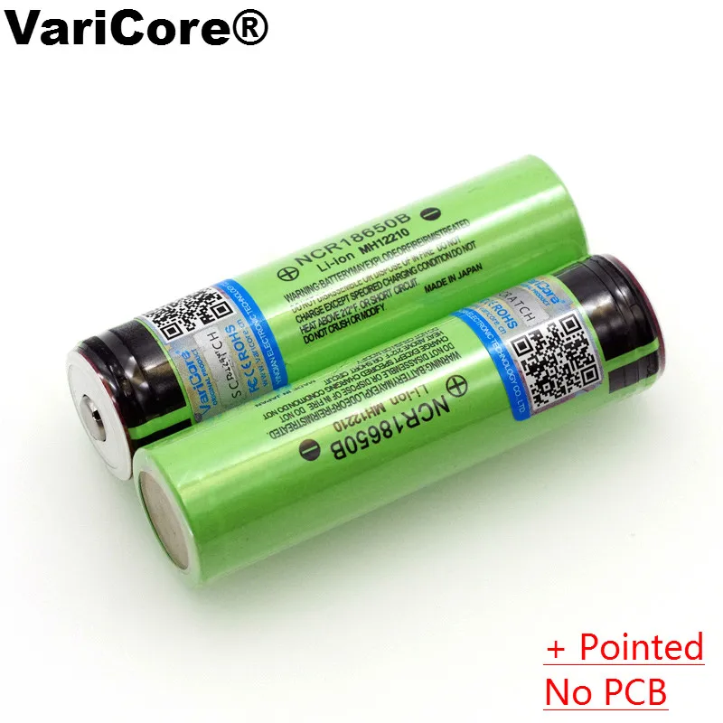 VariCore 18650 NCR18650B 3400mAh 3,7 V литий-ионная аккумуляторная батарея с заостренными(без PCB) батареями